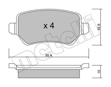 Тормозные колодки metelli 22-0542-1 на Опель Астра h