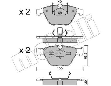 Тормозні (гальмівні) колодки metelli 2205580