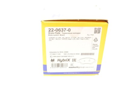 Тормозные колодки metelli 2206370