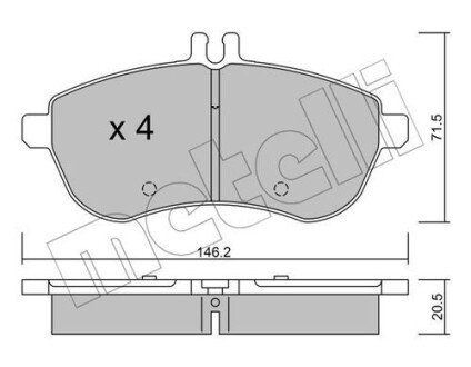 Тормозні (гальмівні) колодки metelli 22-0665-0