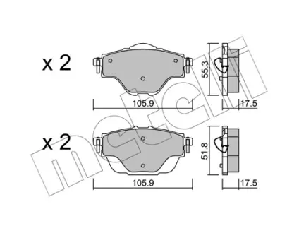 Тормозні (гальмівні) колодки Metelli 22-0988-0