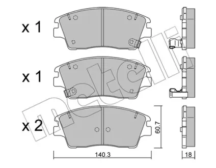 Тормозні (гальмівні) колодки Metelli 22-1164-0