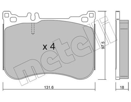 Тормозные колодки metelli 22-1197-0 на Мерседес W222