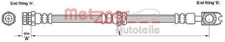 Тормозной шланг metzger 4110259 на Фольксваген Гольф 4