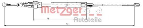 Трос ручного гальма metzger 10.7509 на Фольксваген Гольф 5