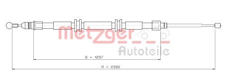 Трос ручного гальма metzger 11.6686