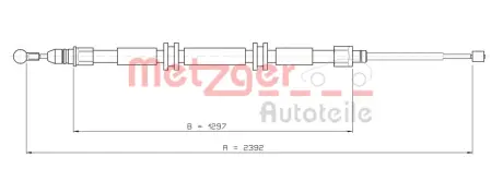 Трос ручного гальма METZGER 116686