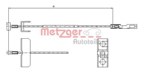 Трос ручного гальма metzger 116802