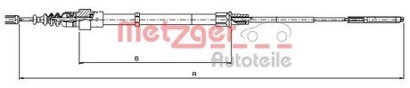 Трос ручного гальма VAG metzger 107491