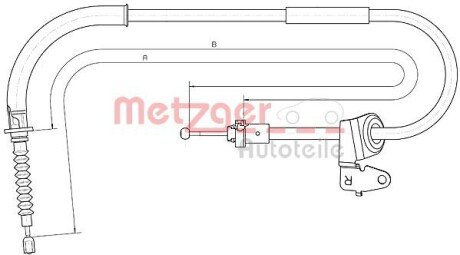 Трос ручного тормоза metzger 104302