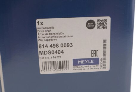 Привідний вал meyle 6144980093