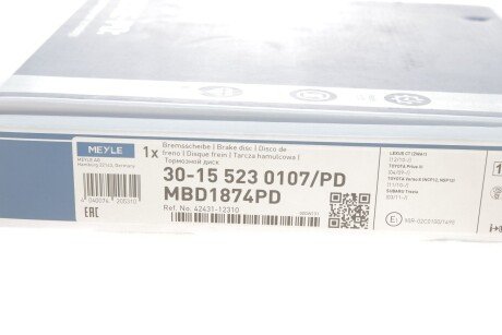 Диск гальмівний meyle 30155230107PD