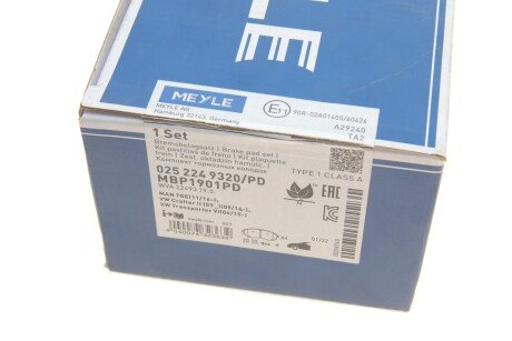 Комплект гальмівних колодок meyle 0252249320PD