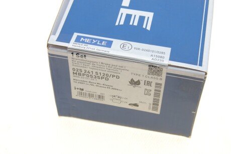 Комплект гальмівних колодок meyle 0252415120PD