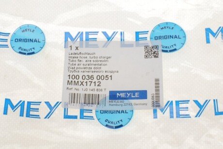 Патрубок интеркулера (турбины) meyle 1000360051