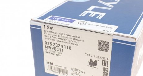 Передние тормозные колодки meyle 0252328118