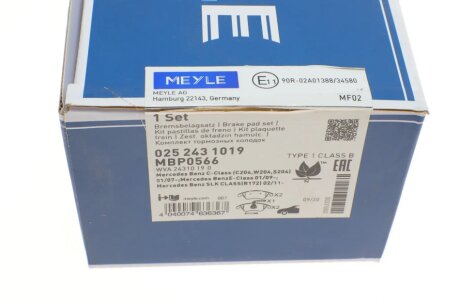 Передні тормозні (гальмівні) колодки meyle 0252431019