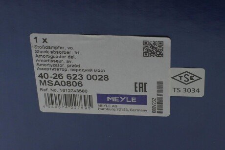 Передний амортизатор (стойка) meyle 40266230028