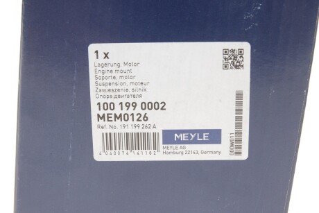 Подушка (опора) двигателя meyle 1001990002