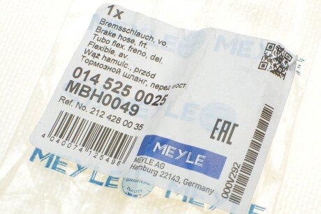 Шланг тормозной передний meyle 0145250025