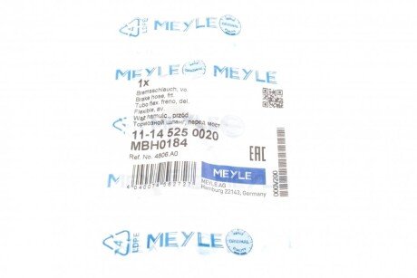 Шланг тормозной передний meyle 11145250020