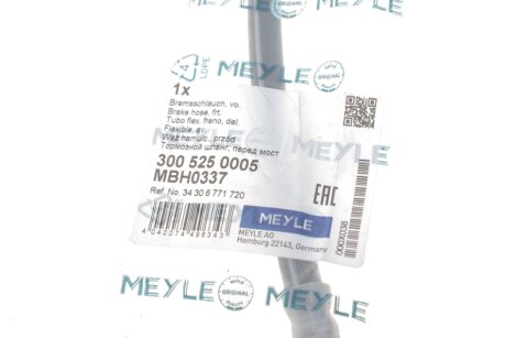 Шланг тормозной передний meyle 3005250005