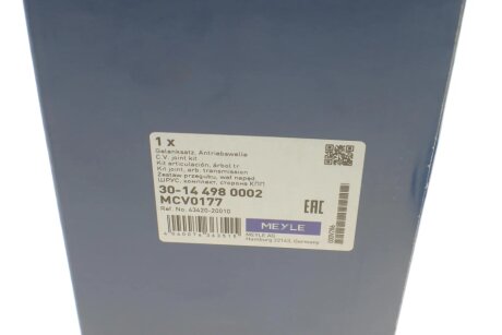 Шрус (граната) внутренний-наружный meyle 30144980002