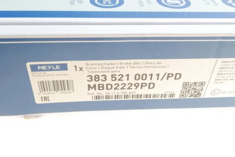 Гальмівний диск meyle 3835210011PD