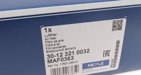 Воздушный фильтр meyle 30123210032
