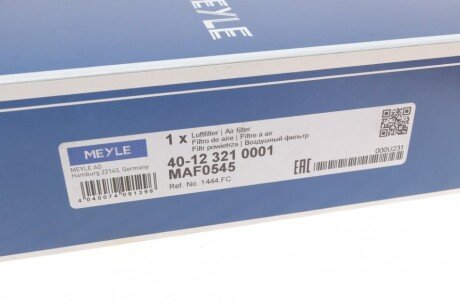 Воздушный фильтр meyle 40123210001