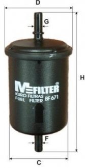 Паливний (топливный) фільтр mfilter BF671