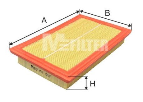 Фильтр воздушный MB E-class (W212)/C-class (W205) 1.6/2.0i 13- mfilter K 7141 на Мерседес GLE-Class C167