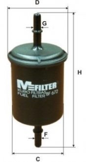 Паливний (топливный) фільтр mfilter BF672