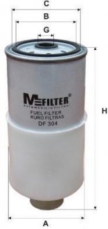 Паливний (топливный) фільтр mfilter DF304