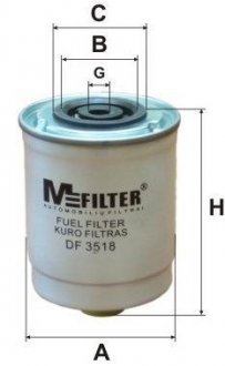 Паливний (топливный) фільтр mfilter DF3518