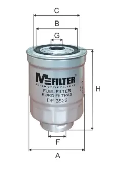 Паливний (топливный) фільтр MFILTER DF3522