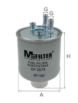 Топливный фильтр mfilter DF 3578 на Рено Кенго 2