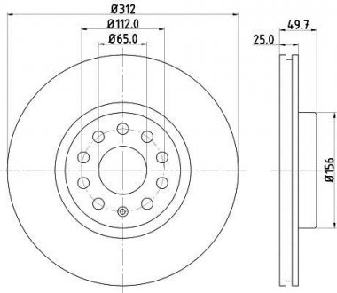 Вентилируемый тормозной диск mintex MDC1706C