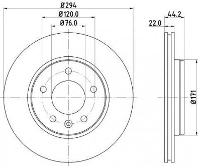 Вентильований гальмівний диск mintex MDC1708C