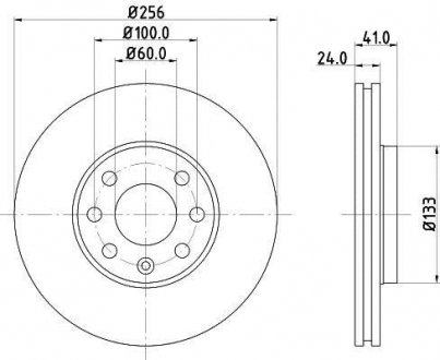 Вентилируемый тормозной диск mintex MDC1049C