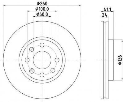 Вентилируемый тормозной диск mintex MDC1455C