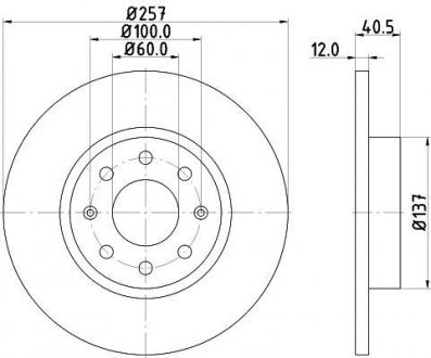 Передній гальмівний (тормозний) диск mintex MDC1838