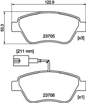 Тормозные колодки mintex MDB2239 на Фиат Добло