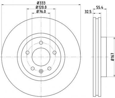 Вентилируемый тормозной диск mintex MDC1705