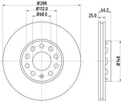 Вентилируемый тормозной диск mintex MDC768C на Ауди 100 с4