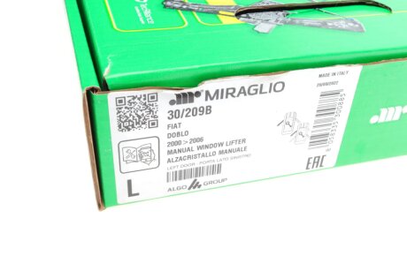Стеклоподъемник левый механ Fiat Doblo 00-09 miraglio 30209B