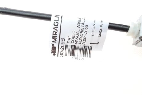 Стеклоподъемник левый механ Fiat Doblo 00-09 miraglio 30209B
