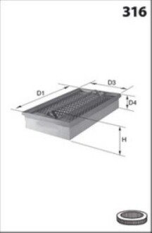 Фільтр повіт. DB 300D серія W124, 300GD 6 цил., 350GDT misfat P929