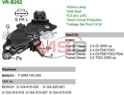 Регулятор напруги генератора mobiletron VRB262