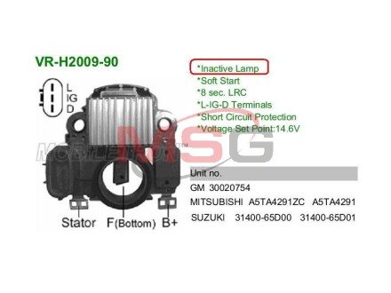 Реле регулятор генератора mobiletron VRH200990 на Мерседес GLC-Class C254/X254